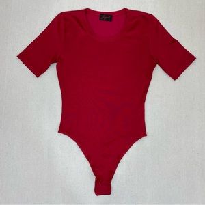 Fogal Short Sleeve Red Bodysuit